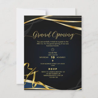 Gold and Black Corporate Grand opening Invitation