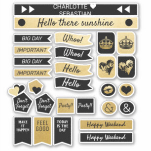 Gold And Black Crown Love Heart Planner