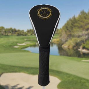 Gold And Black Custom Golf Club Name Personalized Golf Head Cover
