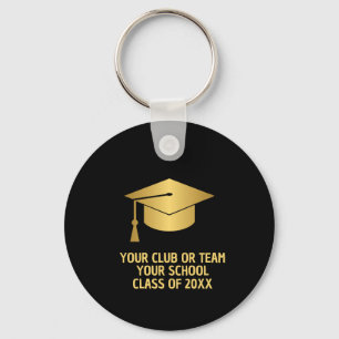 Gold and Black Custom Graduation Keychain