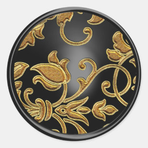 Gold and Black Damask Envelope Seal
