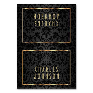 Gold and Black Damask - Place Cards