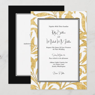 Gold and Black Elegant Style Wedding Invitation