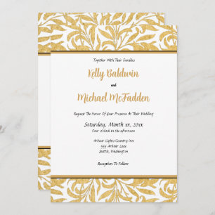 Gold and Black Elegant Wedding Invitation