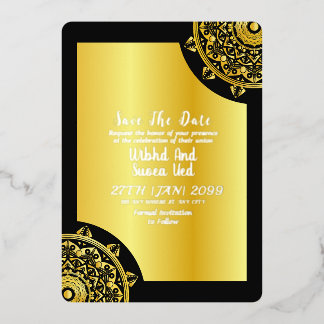Gold and Black Elegant Wedding Save the Date