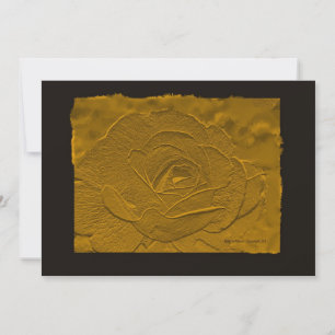 Gold and Black Embossed Rose Invitation