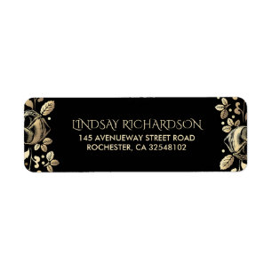 Gold and Black Floral Vintage Wedding