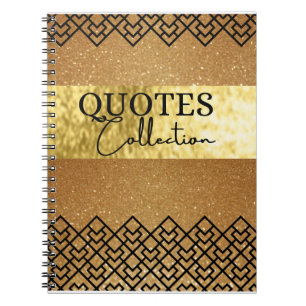 gold and black get your thoughts in a quotes coll notebook
