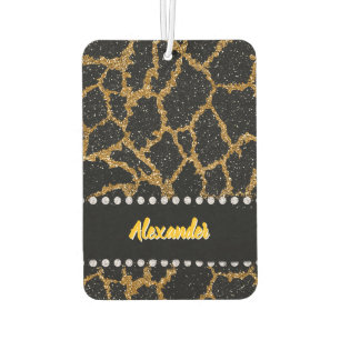 Gold and black giraffe print design air freshener