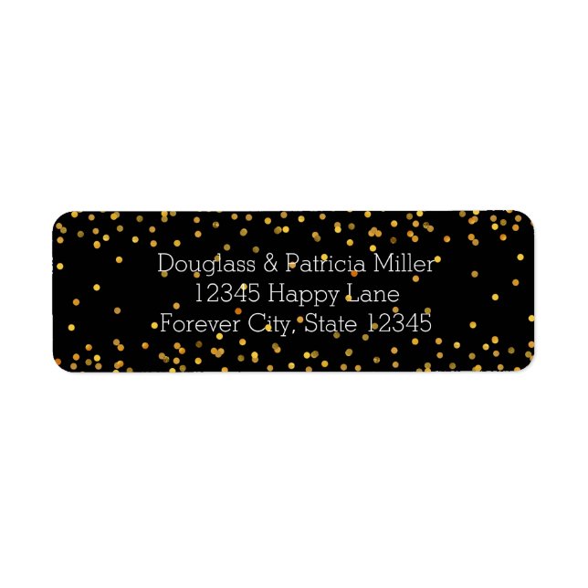 Gold and Black Glam Confetti Dots (Front)