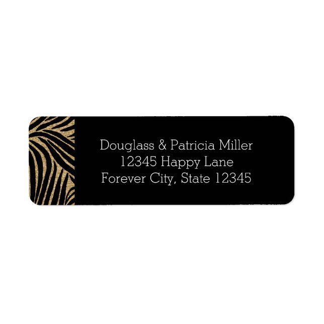 Gold and Black Glitter Zebra Print (Front)