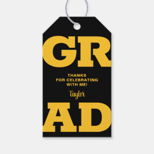 Gold and Black Graduation Party Favour Gift Tags