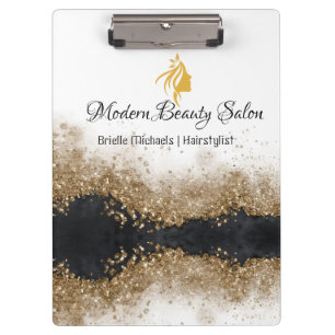 Gold and black Hairstylist Salon Clipboard