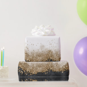 Gold and black Hairstylist Salon Wrapping Paper
