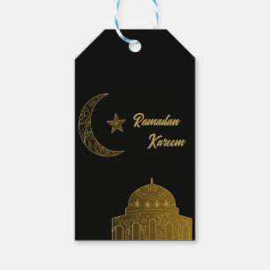  Gold and Black Happy Ramadan Kareem 2024 Gift Tags