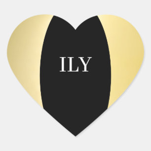 Gold and Black ILY Sticker
