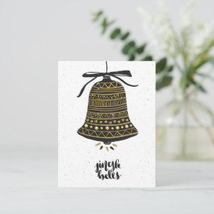 Gold and Black Jingle Bells  Holiday Card