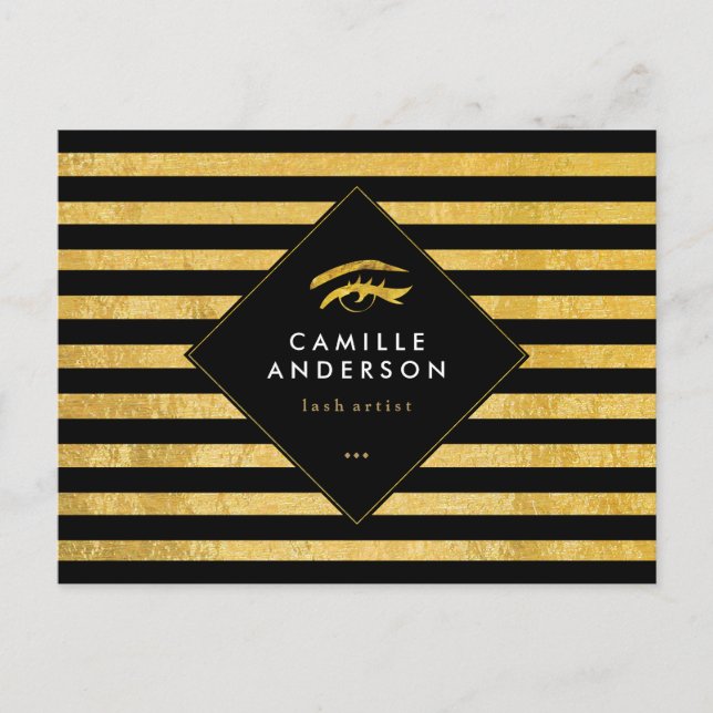 Gold and Black Lash Artist Comp Card (Front)