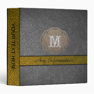 Gold and Black Leather Binder
