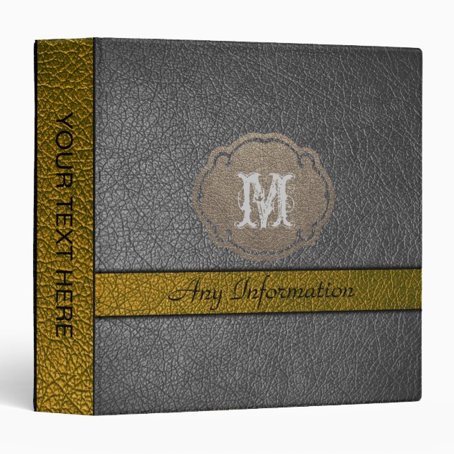 Gold and Black Leather Binder (Front/Spine)