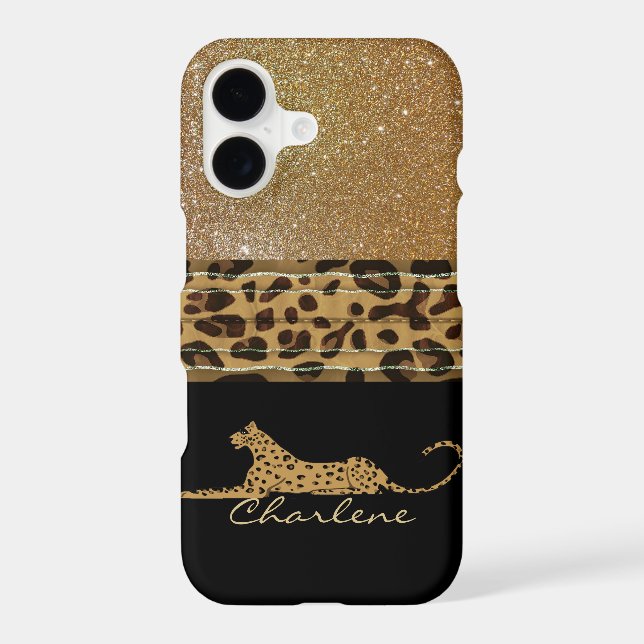 Gold and Black Leopard Custom iPhone 7 Case (Back)