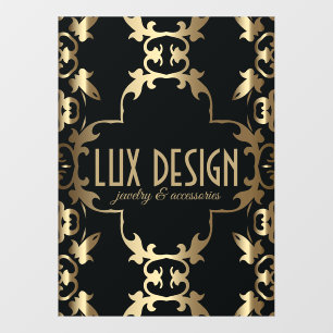 Gold and Black Luxury Vintage Baroque Classic Window Cling