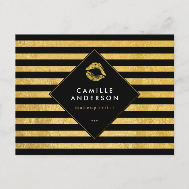 Gold and Black Makeup Artistry Comp Card (Front)