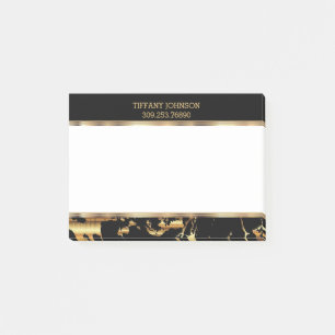 Gold and Black Marble Post-it Notes