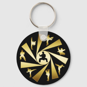 GOLD AND BLACK MARTIAL ARTS KEYCHAIN