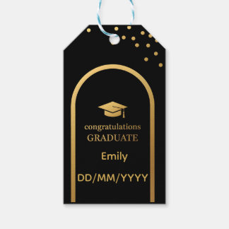 Gold and black, milamilistic  graduation gift tags