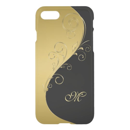 Gold and Black Monogram iPhone 7 Case