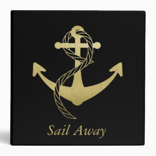 Gold and Black Nautical Sailing Route Planner Binder