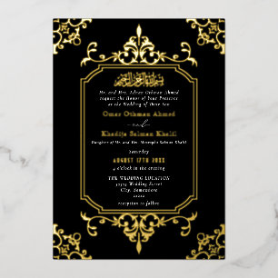 Gold and Black Ornament Vintage Islamic Wedding