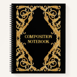 Gold and Black Ornate and Elegant Victorian Style Notebook