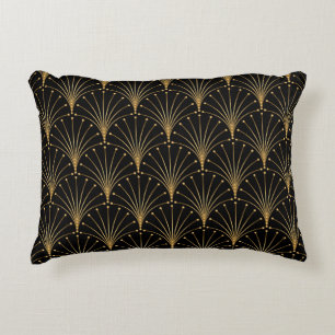 Gold and black pattern. Luxury background Accent Pillow