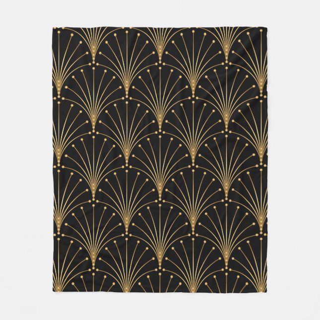 Gold and black pattern. Luxury background Fleece Blanket (Front)