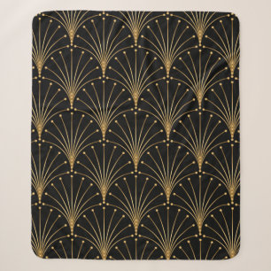 Gold and black pattern. Luxury background Sherpa Blanket