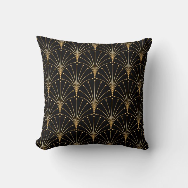 Gold and black pattern. Luxury background Throw Pillow (Front)