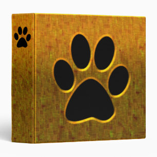 GOLD AND BLACK PAW PRINT BINDER