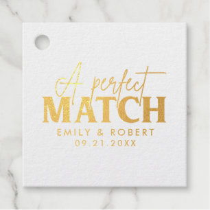 Gold and black-Perfect Match Wedding Gift Favour Tags