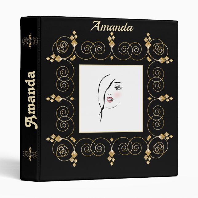 Gold and black, personalized, created for yo binder (Front/Spine)