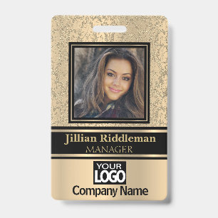Gold and Black Photo and Logo Badge