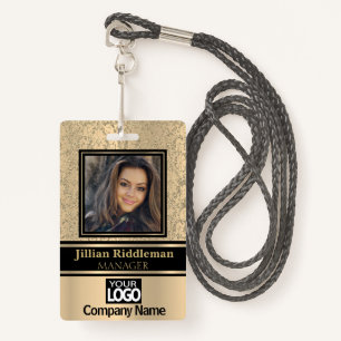 Gold and Black Photo and Logo Badge