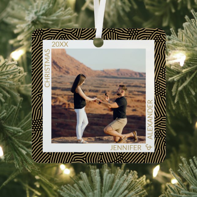 Gold and Black Photo Metal Ornament (Insitu)