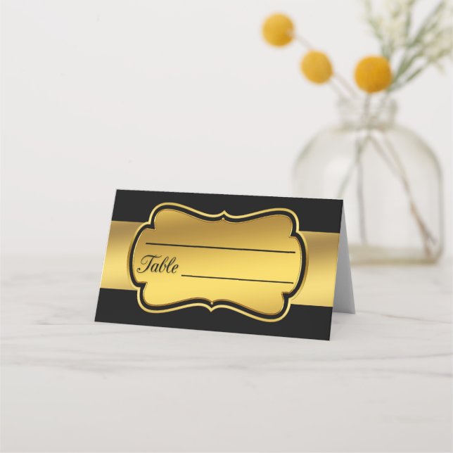 Gold and black place card (Front)