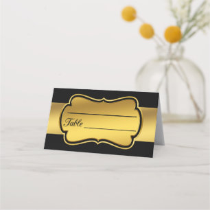 Gold and black place card