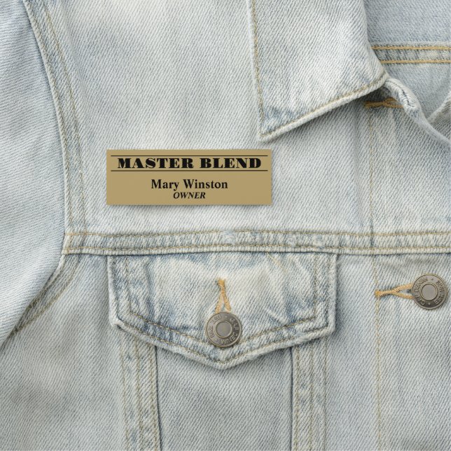 Gold and Black Professional Name Tag (In Situ)