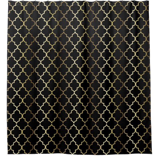 Gold and Black Quatrefoil Pattern | DIY Colour (Front)