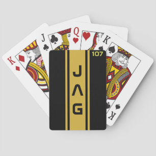 Gold and Black Racing Stripes Playing Cards