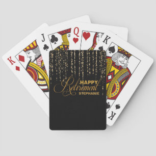 Gold and Black Retirement Party Playing Cards
